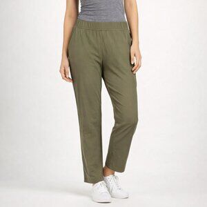 Eddie Bauer  Lounge Jogger Pants Olive Green Pockets Stretch Womens Size Large
